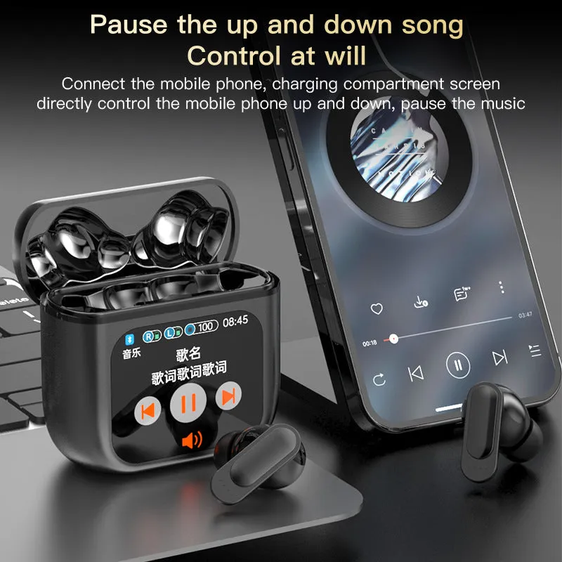 World-First Full Color Touch Screen TWS New Smart Touch Screen Display Noise-canceling Bluetooth Headphones