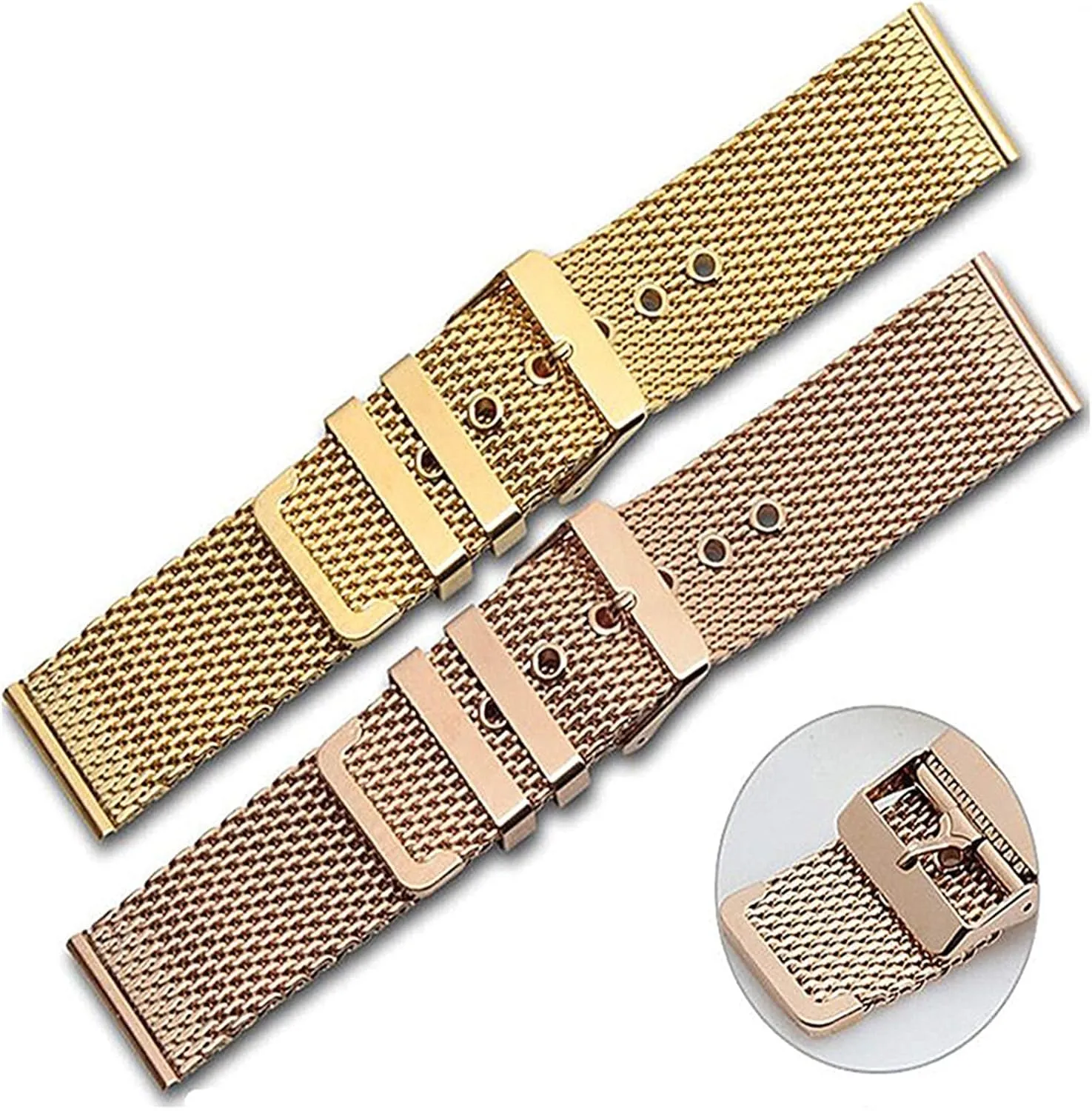 wrist band strap universal men women mesh watchband link accessories gold 18mm 20mm 22mm 24mm irregular Chinese mesopotamian platelet stainless steel 