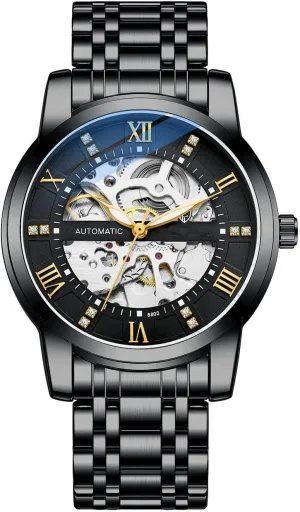 Wrist ruthlessly Watch Men's Automatic Watches Luxury Stainless Steel Strap Watch Skeleton Wrist Watch Waterproof 