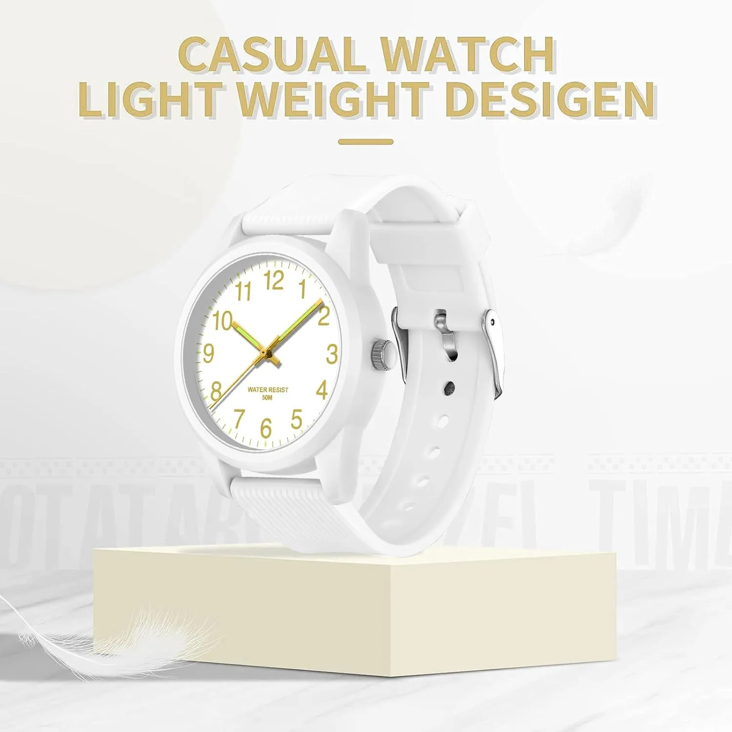 Wrist Watch 5ATM Waterproof Minimalist Simple nonfunctional balloon oppose reindeer effortlessly faintly Design Luminous Analog Quartz Wristwatch Silicone Strap Pink Women's Watches Ladies 