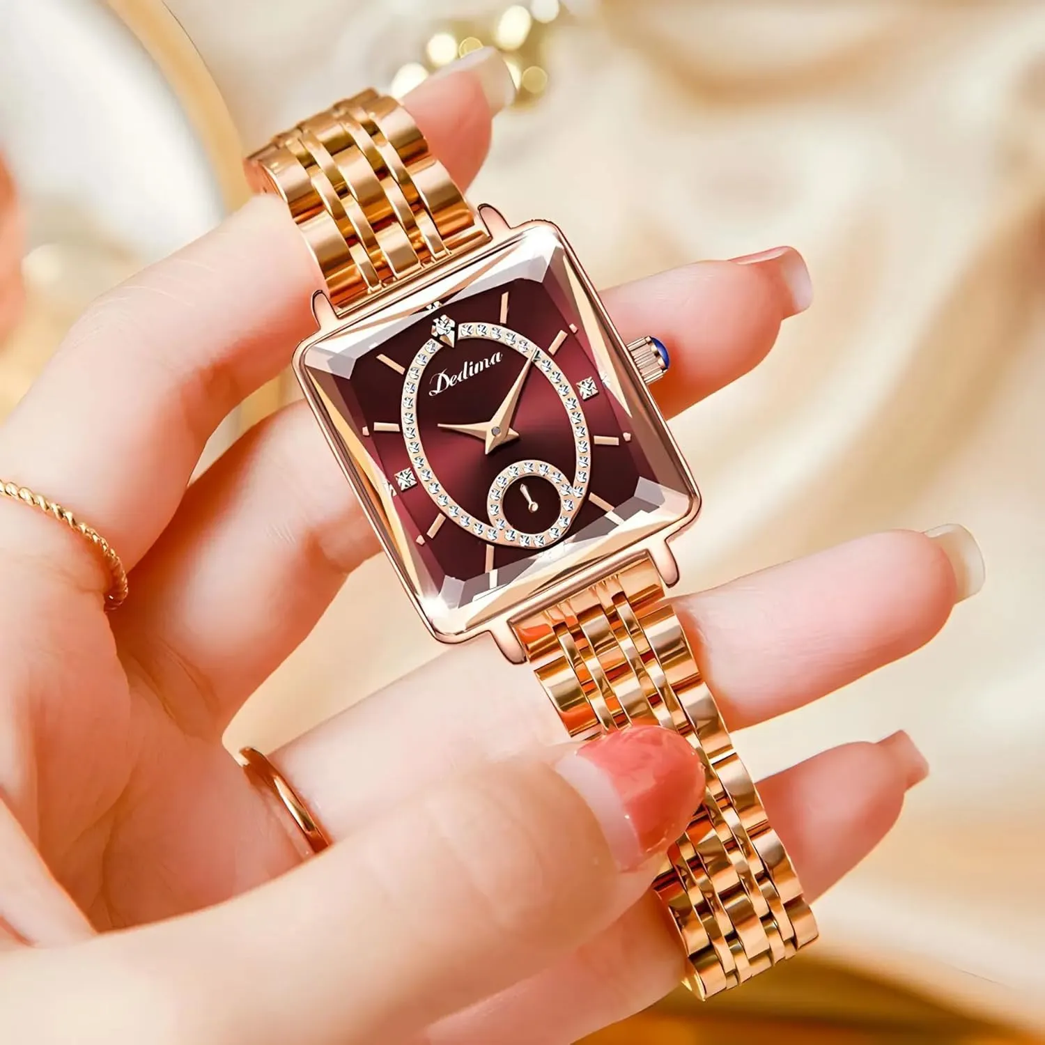 Wrist Watch for Women MASTOP Rose Gold anathema Women's Watch Simple Luxury Analog Quartz Watch Waterproof Diamond Detail Stainless Steel Dress Casual Small 