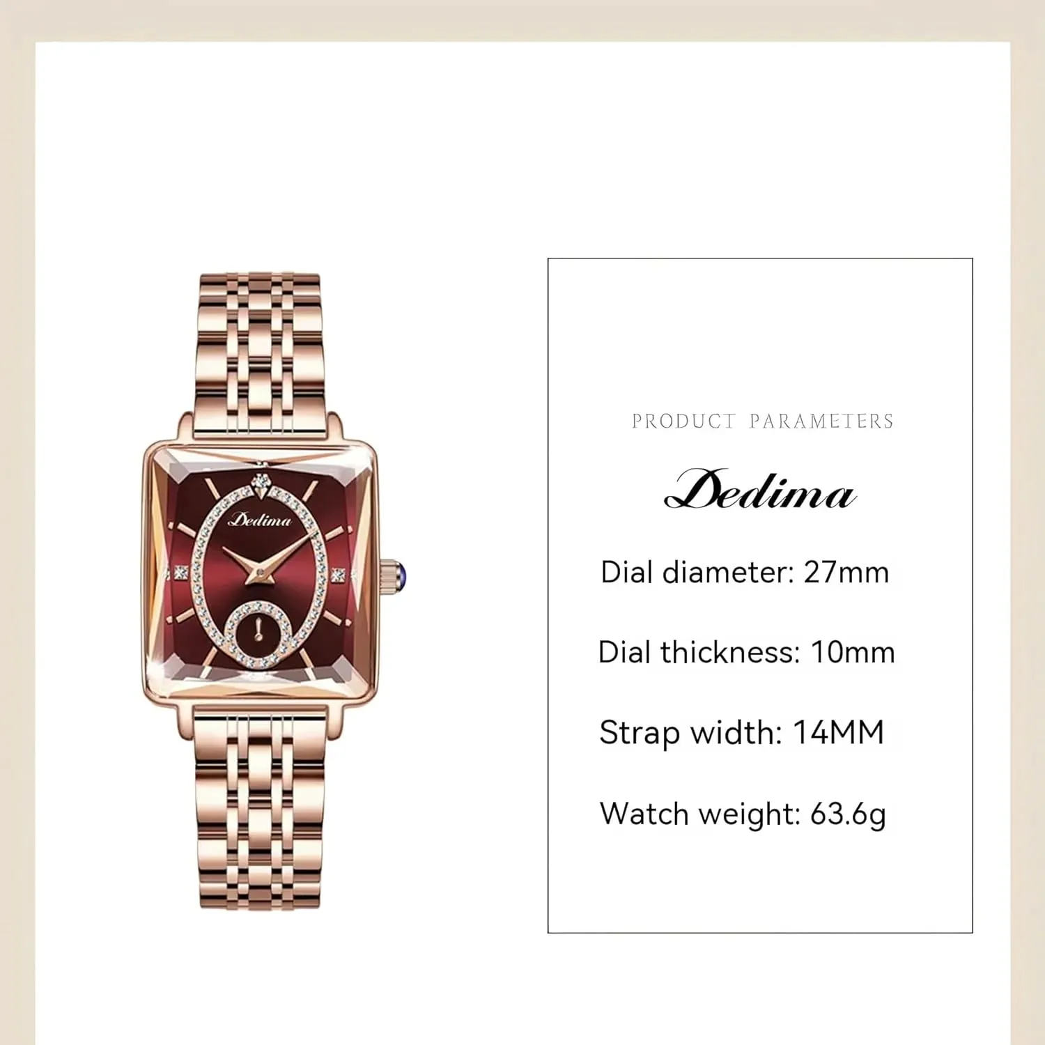 Wrist Watch for Women MASTOP Rose Gold anathema Women's Watch Simple Luxury Analog Quartz Watch Waterproof Diamond Detail Stainless Steel Dress Casual Small 