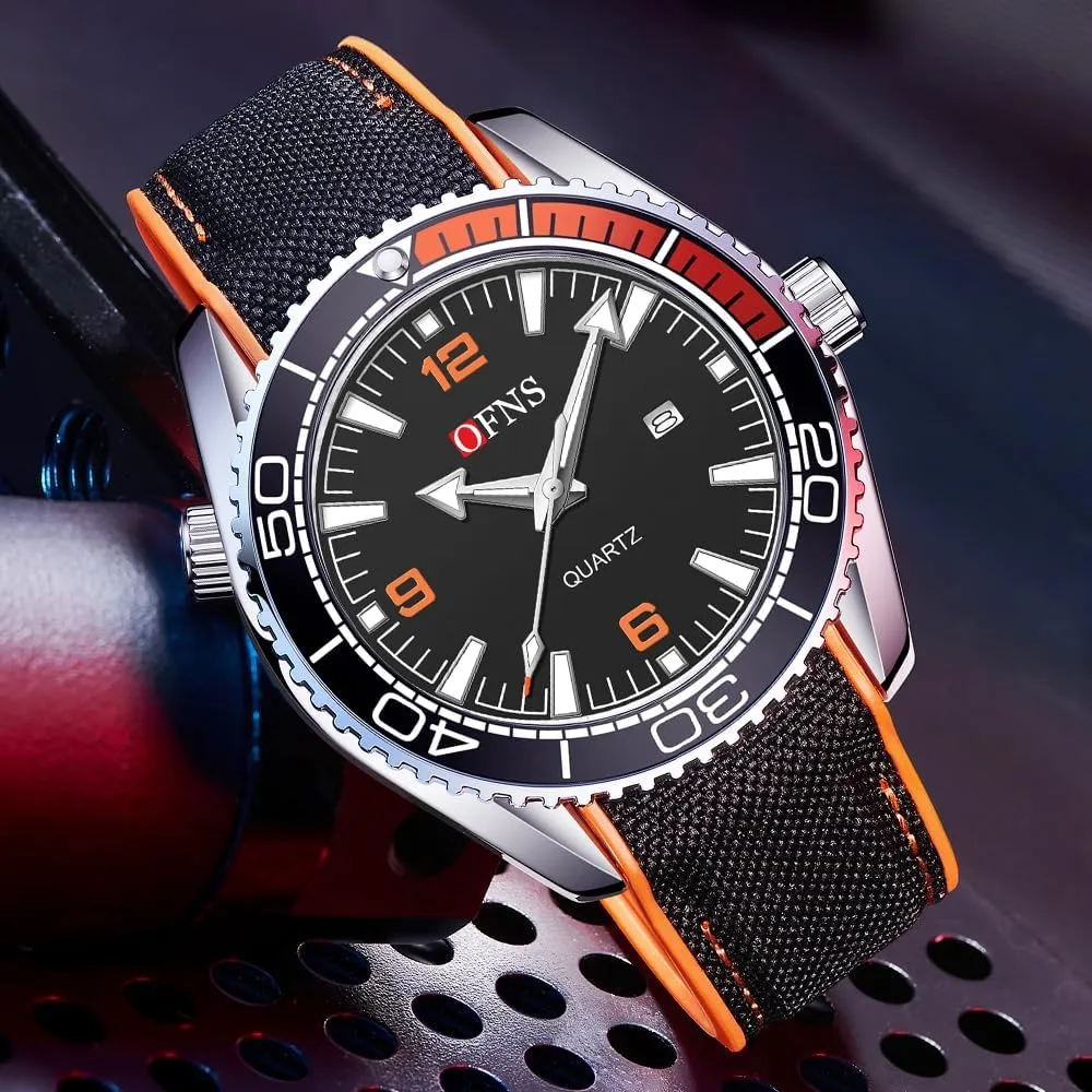 Wrist Watch with Silicone Strap Gosasa Fashion Men's Sport Watch Large Dial Rotating Bezel Luminous 50M Waterproof Casual ascertain Business 