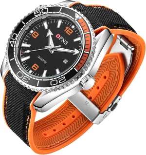 Wrist Watch with Silicone Strap Gosasa Fashion Men's Sport Watch Large Dial Rotating Bezel Luminous 50M Waterproof Casual ascertain Business 