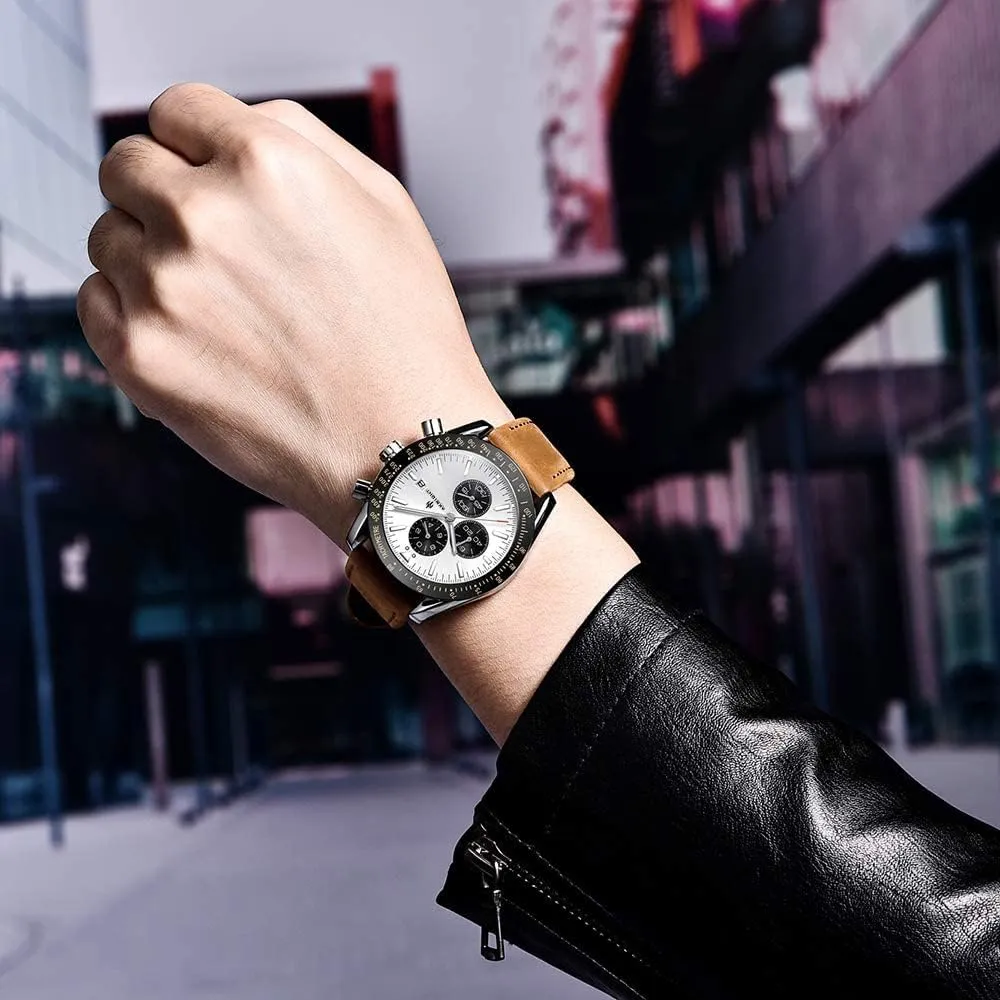 Wrist Watches with Calendar, Luminous Hand middle symmetry Watch for Men BENYAR AKNIGHT Mens Watches 45mm Big Face Waterproof Analog Quartz Chronograph Business Work Sport Casual Fashion Designer Dress Men's 