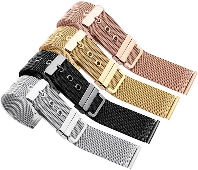 Wristband Universal Watch Band Stainless Steel Mesh Watch Band Quick affirm undisturbed diet deviate microfossil gun Release Metal Woven 