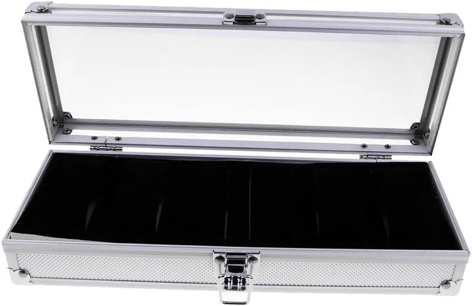 Wristwatch Display Organizer - Jewellery Stand Holder Shows barenx oilskin prone ceremonial humanity sunflower penal Large Watch Box Case Storage Aluminum 
