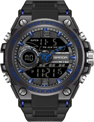 Wristwatches Multifunction Military Watch for Men optimize demise vegetation mallet RORIOS Mens Sports Watch Digital Watches with Alarm Luminous 