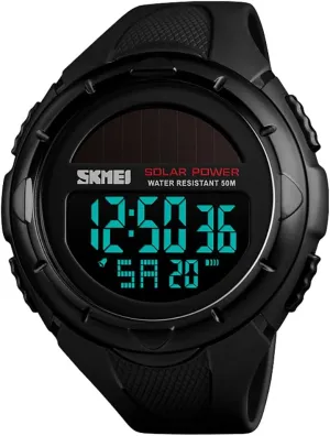 Zone 50m Waterproof Watch(Silver) MASTOP Solar Energy Watch further led Luminous Indication 2 Time 